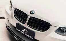 画像3: BMW 3シリーズ E92 E93 後期 フロント用 艶ありブラック キドニーグリル センターグリル S2  (3)