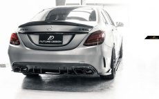 画像4: BENZ メルセデス・ベンツ Cクラス W205 セダン S205 ワゴン C63用 改造型ED1仕様 ディフューザー 本物DryCarbon ドライカーボン  (4)