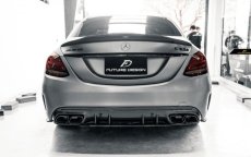 画像2: BENZ メルセデス・ベンツ Cクラス W205 セダン S205 ワゴン C63用 改造型ED1仕様 ディフューザー 本物DryCarbon ドライカーボン  (2)