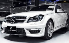 画像2: BENZ ベンツ AMG C63ルック グリル Cクラス W204 後期車 フロントバンパー エアロ PPウレタン製 ディライト LED (2)