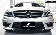 画像4: BENZ ベンツ AMG C63ルック グリル Cクラス W204 後期車 フロントバンパー エアロ PPウレタン製 ディライト LED (4)