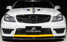 画像1: BENZ メルセデス・ベンツ Cクラス W204 後期車 C63フロントバンパー用リップスポイラー 本物DryCarbon ドライカーボン (1)