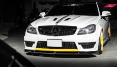 画像7: BENZ メルセデス・ベンツ Cクラス W204 後期車 C63フロントバンパー用リップスポイラー 本物DryCarbon ドライカーボン (7)