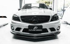 画像1: BENZ メルセデス・ベンツ Cクラス W204 前期車 C63 フロントバンパー用リップスポイラー 本物Carbon カーボン (1)