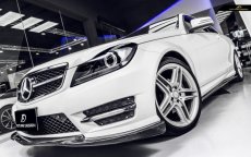 画像3: BENZ メルセデス・ベンツ C-Class W204 S204 C204 後期車 AMGフロントバンパー用リップスポイラー 本物DryCarbon ドライカーボン (3)