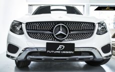 画像1: BENZ メルセデス・ベンツ W253 X253 C253 クーペ用 GLC45仕様 ダイヤモンド センターグリル ブラック・クローム (1)