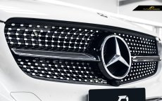 画像2: BENZ メルセデス・ベンツ W253 X253 C253 クーペ用 GLC45仕様 ダイヤモンド センターグリル ブラック・クローム (2)