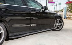 画像5: BENZ メルセデス・ベンツ C-Class W205 セダン AMGサイド用カーボン スカート 本物DryCarbon C180 C200 C43 (5)