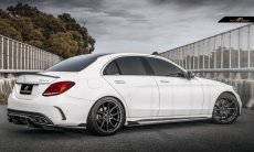 画像3: BENZ メルセデス・ベンツ C-Class W205 セダン サイド用 GTサイドスカート 本物DryCarbon C180 C200 C43 C63 (3)