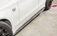 画像3: BENZ メルセデス・ベンツ C-Class W205 セダン AMGサイド用カーボン スカート 本物DryCarbon C180 C200 C43 (3)