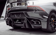 画像4: Lamborghini ランボルギーニ Huracan ウラカン LP580-2 カーボン リア ディフューザー 本物DryCarbon (4)