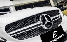 画像3: BENZ メルセデス・ベンツ フロントグリル W205 S205 C205 Cクラス 前期用 AMG C63ルック シルバー センターグリル (3)