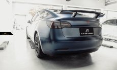 画像8: TESLA テスラ MODEL モデル 3 トランク用リアウィング リアスポイラー 本物Drycarbon ドライカーボン (8)