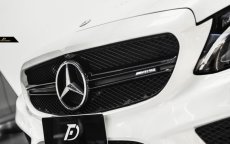 画像2: BENZ メルセデス・ベンツ フロントグリル W205 S205 C205 Cクラス 前期用 AMG C63ルック ブラック センターグリル (2)