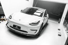 画像2: TESLA テスラ MODEL モデル 3 フロントバンパー用 リップスポイラー 本物Drycarbon ドライカーボン (2)