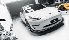 画像5: TESLA テスラ MODEL モデル 3 フロントバンパー用 リップスポイラー 本物Drycarbon ドライカーボン (5)