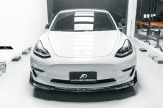 画像1: TESLA テスラ MODEL モデル 3 フロントバンパー用 リップスポイラー 本物Drycarbon ドライカーボン (1)