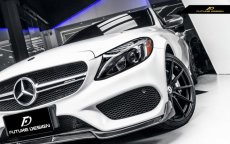 画像4: BENZ ベンツ W205 セダン S205 ワゴン C205 クーペ 前期車 AMGバンパー用 リップスポイラー 本物DryCarbon Carbon (4)