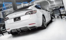 画像13: TESLA テスラ MODEL モデル 3 リアバンパー用 ディフューザー 本物Drycarbon ドライカーボン (13)