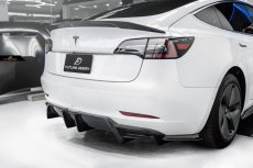 画像9: TESLA テスラ MODEL モデル 3 リアバンパー用 ディフューザー 本物Drycarbon ドライカーボン (9)