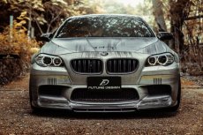 画像1: BMW 5シリーズ F10 セダン M5 フロントバンパー用リップスポイラー 本物カーボン Carbon  (1)