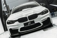 画像1: BMW 3シリーズ F30 セダン F31 ツーリング  社外バンパー専用 フロント リップスポイラー 3点セット 本物DryCarbon ドライカーボン (1)