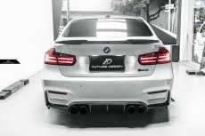 画像1: BMW 3シリーズ F30 セダン 社外バンパー専用 リアディフューザー 3点セット 本物DryCarbon ドライカーボン (1)