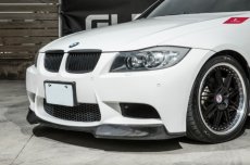 画像1: BMW 3シリーズ E90 セダン E91 ツーリング 前期車 M3ルック フロントバンパー改造専用 リップスポイラー 本物Drycarbon ドライカーボン (1)