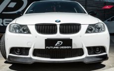 画像2: BMW 3シリーズ E90 セダン E91 ツーリング 前期車 M3ルック フロントバンパー改造専用 リップスポイラー 本物Drycarbon ドライカーボン (2)