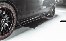 画像1: BENZ メルセデス・ベンツ CLAクラス W117 サイドスカート 本物DryCarbon ドライカーボン (1)