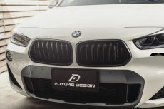 画像1: BMW X2 F39 フロント用艶ありブラック キドニーグリル センターグリル S1  (1)