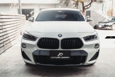 画像2: BMW X2 F39 フロント用艶ありブラック キドニーグリル センターグリル S1  (2)