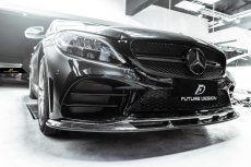 画像13: BENZ メルセデス・ベンツ C-Class W205 C205 S205 後期車専用 フロント リップスポイラー 本物Drycarbon ドライカーボン (13)