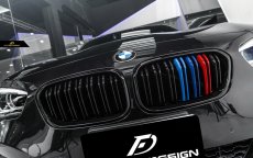 画像1: BMW 1シリーズ F20 LCI 青紺赤 フロント用艶ありブラックキドニーグリル センターグリル  (1)