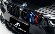 画像3: BMW 1シリーズ F20 LCI 青紺赤 フロント用艶ありブラックキドニーグリル センターグリル  (3)