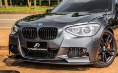 画像1: BMW 1シリーズ F20 前期 フロント用艶ありブラックキドニーグリル センターグリル (1)