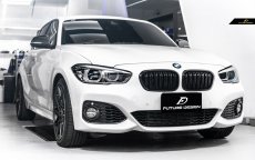 画像2: BMW 1シリーズ F20 LCI フロント用艶ありブラックキドニーグリル センターグリル (2)