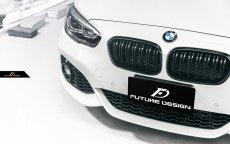 画像1: BMW 1シリーズ F20 LCI フロント用艶ありブラックキドニーグリル センターグリル (1)