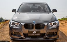 画像3: BMW 1シリーズ F20 前期 フロント用艶ありブラックキドニーグリル センターグリル (3)