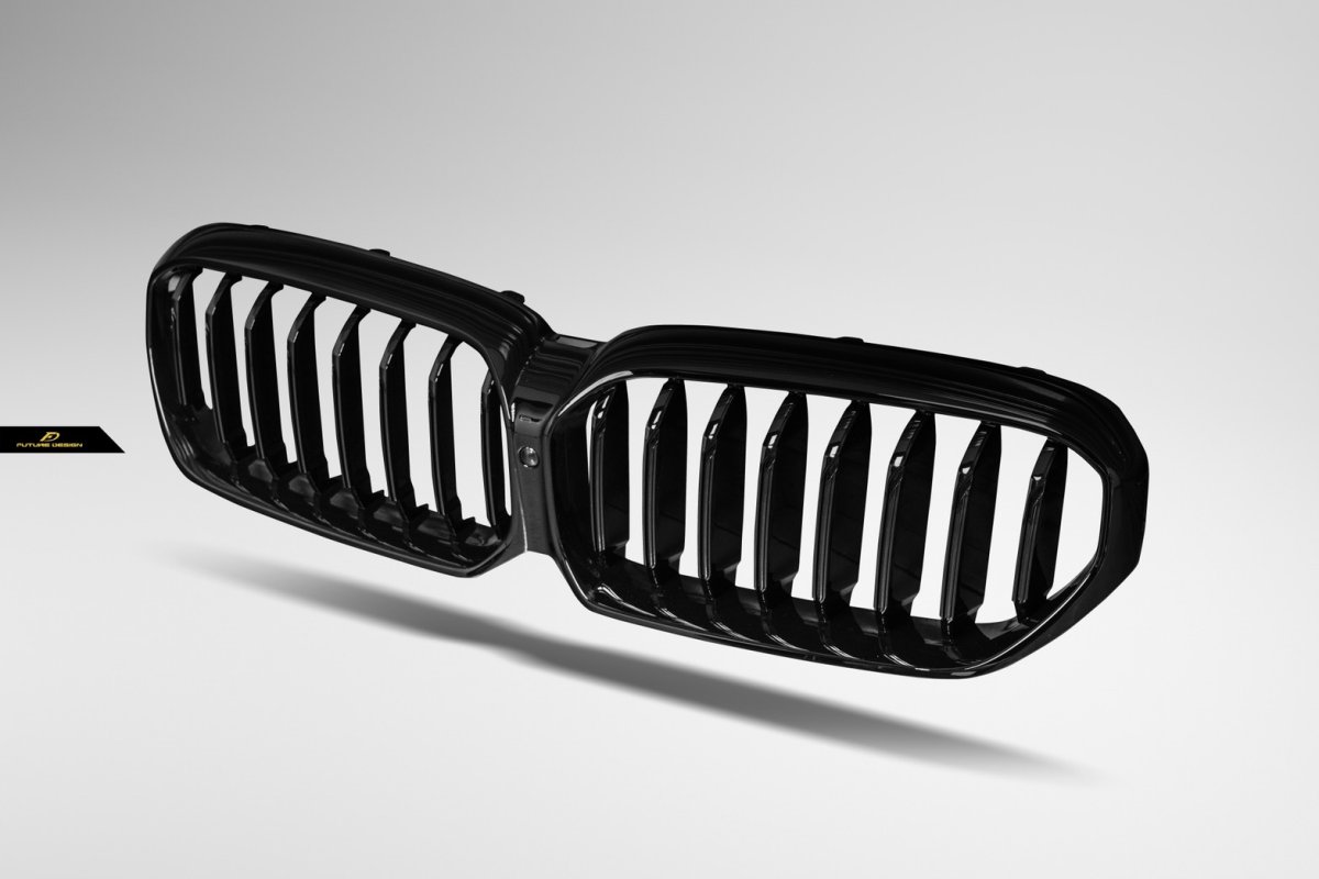 画像7: BMW 5シリーズ G30 セダン G31 ツーリング 後期車 フロント用艶ありブラックキドニーグリル センターグリル (7)