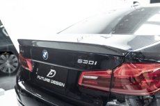 画像1: BMW 5シリーズ G30 セダン トランク用リアスポイラー 本物Drycarbon ドライカーボン (1)