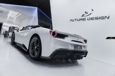 画像2: Ferrari フェラーリ 488 リアバンパー ディフューザー スポイラー 本物DryCarbon ドライカーボン ン カスタム (2)