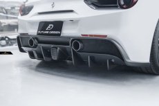 画像1: Ferrari フェラーリ 488 リアバンパー ディフューザー スポイラー 本物DryCarbon ドライカーボン ン カスタム (1)