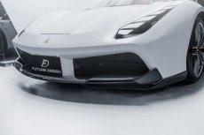 画像2: Ferrari フェラーリ 488 フロント  リップ スプリッター アンダー スポイラー 3点セット 本物DryCarbon ドライカーボン ン カスタム (2)