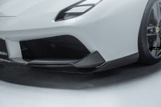 画像2: Ferrari フェラーリ 488 フロント リップスポイラー スプリッター 3点セット 本物DryCarbon ドライカーボン ン カスタム (2)