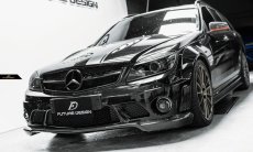 画像5: BENZ メルセデス・ベンツ Cクラス W204 C63 前期車専用 フロント用 後期C63ルック ピアノブラック グリル AMG (5)