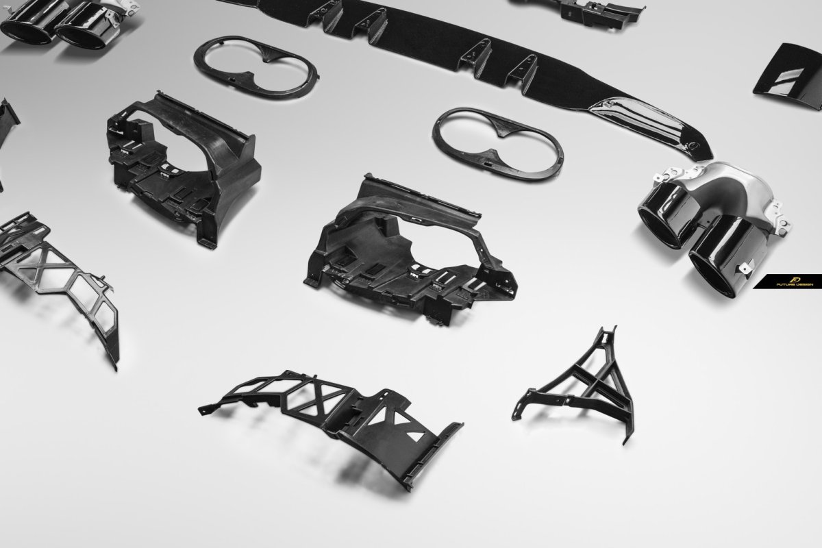 画像10: BENZ メルセデス・ベンツ A-Class W177 AMGバンパー専用 改造型 A45s仕様 艶ありブラック ディフューザー マフラーカッター (10)