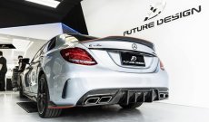 画像2: BENZ メルセデス・ベンツ W205 Cクラス セダン・ワゴン用FD GT2 カーボンディフューザー 本物DryCarbon ドライカーボン C180 C200 C250 C300 C43 C45 C63 (2)