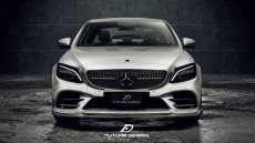 画像2: BENZ メルセデス・ベンツ C-Class W205 C205 S205 後期車専用 フロント リップスポイラー 本物Drycarbon ドライカーボン (2)