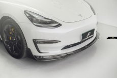 画像2: TESLA テスラ MODEL モデル 3 フロントバンパー用 スプリッター スポイラー 本物Drycarbon ドライカーボン (2)